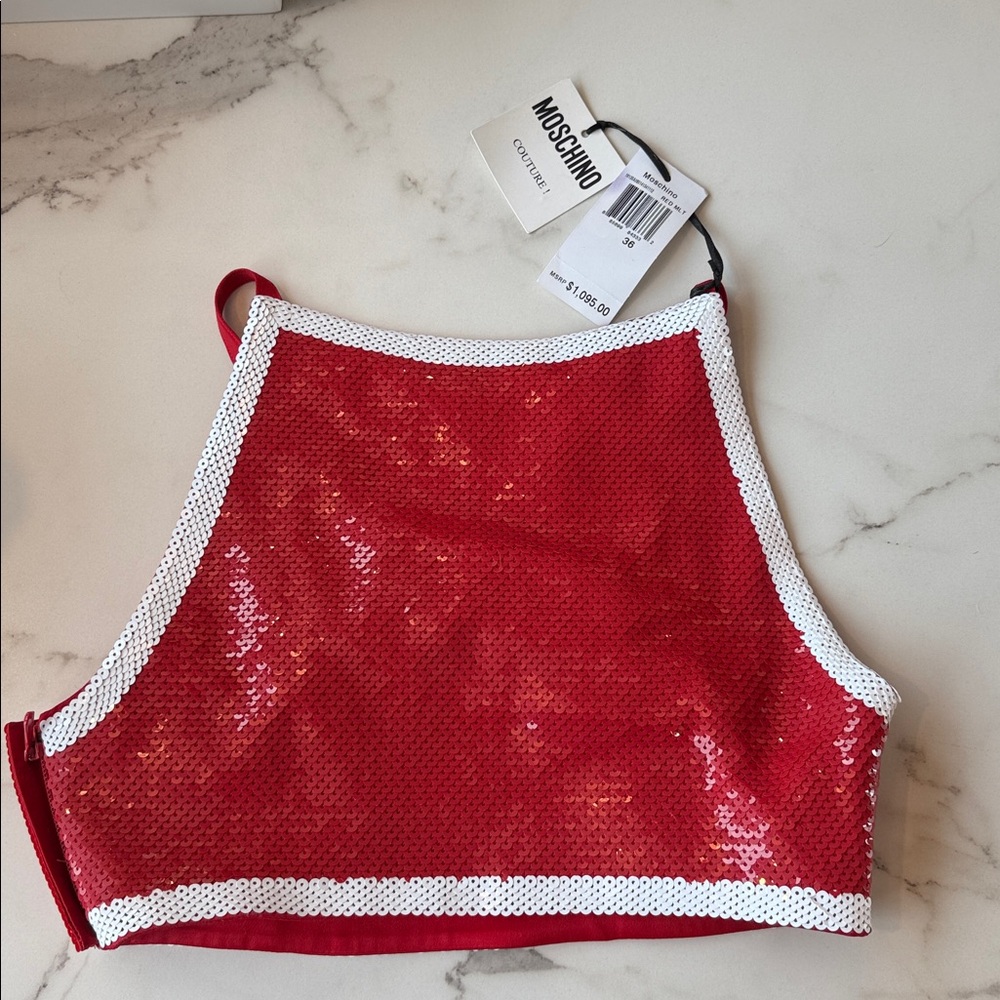 Moschino Vibrant Red Sequin Top - Picture 3 of 7